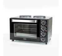 STATUS Amarillo Mini Oven, 25L Black Countertop Cooker with Grill Function and Dual Hotplates, 1400W Compact Electric Oven with 60-Minute Timer, (AMARILLO1PKB)