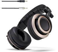Status Audio CB-1 Closed Back Studio Monitor Headphones with 50mm Drivers - for Music Production, Mixing, Mastering and Audiophile Use (Black & Gold)