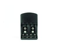 STATUS Battery Charger Black | Universal Battery Charger AA, AAA and 9V | Charges up to 4 Batteries | SBCB1PKB6