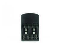 STATUS Battery Charger Black | Universal Battery Charger AA, AAA and 9V | Charges up to 4 Batteries | SBCB1PKB6