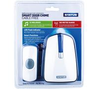 Status Cable Free Door Chime With Strobe Light Kit White - SWCFDC1PK10