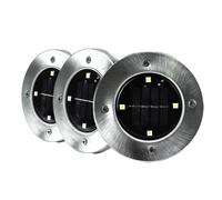 Status Cairns Outdoor Garden Deck Solar Light,3 Pack of 12 Centimeter White Light Stainless Steel Deck Lights,Ground Solar Lights,Rechargeable Battery Included,CAIRNSSDL123PK6