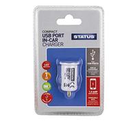 STATUS 12V USB Socket Car Charger - 1 Port Cigarette Lighter USB Charger - S1USBCC1PK6