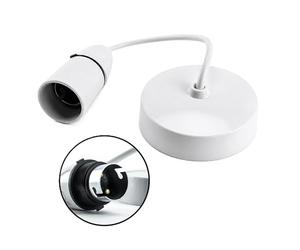Status Ceiling Pendant Light Fitting, 6-Inch White Bayonet (B22) Pendant for Ceiling, Pre-Wired with Cord Grip, Indoor Lighting Fixture, S6INCPB4