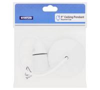 Status Ceiling Pendant Light Fitting | 9 Inch White Pendant Bayonet Light Bulb | S9INCPB4