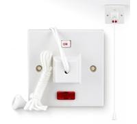 STATUS Ceiling Switch | White 45A 2 Way Pull Cord Light Switch Bathroom | S45ACSB3