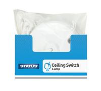 STATUS Ceiling Switch | White 6A 2 Way Pull Cord Light Switch Bathroom | SCS6A2WPB5