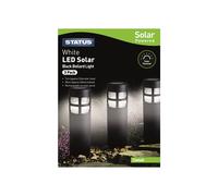 Status Coolah - 7cm - white LED - Solar - Bollard Stake Light - Black, 3 Pack