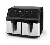 Status Detroit Air Fryer, 9 Litre Dual Zone Digital Air Fryer,| 4.5L + 4.5L Drawers, Black | (1000w + 1000w) Use no Oil, Air Fry, Max Crisp, Roast, Bake, (DETROIT1PKB)