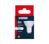 Status Dimmable LED GU10, 4W (50W Equiv), Day Light 6500K, Clear