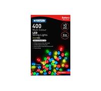 Status Dornbirn String Lights | 400 LED Multi Colour Light Chain with 6 Hour Timer | 32.3 Meter Cable Length (0.4m to First Light) | Indoor & Outdoor Party Lights Battery Operated | DORNBIRN400BTMC6