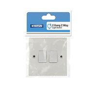 Status Light Switch 2 Gang 2 Way, White