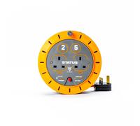 STATUS Double Socket Cassette Reel, 5m, Orange, 10 Amp, Thermal Cut Out,