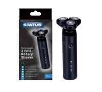 Status Nice Rechargeable Rotary Shaver for Men | 3 Stainless Steel Blades | Wet & Dry Use | Waterproof | 1.5Hr Charge | Travel Lock | Cordless | Black | NICE1PKB6