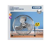 Status Floor Fan | 16 Inch Portable Fan | 3 Speed Adjustable Angle Fan | Chrome | S16CFLOORFAN1PKB [Energy Class A]