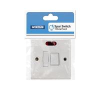 STATUS Fused Spur Switch | 13amp Fused Switch | Single White Plastic with Light Indicator | S13AFSSWNB4