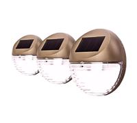 Status Hobart Outdoor Garden Fence Solar Light / 3 Pack of 11 Centimeter Diameter White Light/Fence Lights/Waterproof Garden Fence Solar Light/Rechar