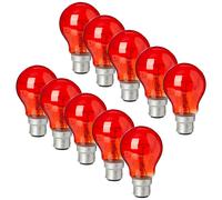 Status Incandescent GLS Fireglow Light Bulb, 60 watt Large Bayonet Cap, Pack of 10, Red, 60SGBCFG1010ent GLS Fireglow Light Bulb | 60 watt Large Bayo