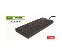 STATUS Individually Switched Extension Lead 240V 8 Gang 13A Black 2m SIN8SM2BSS