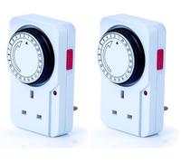 Status: IONOS 24 Hour Plug-in Timer Switch | 24 Hour Segment Timer Light Switch | White UK Plug | ION24HT10 | Mechanical Option B (Pack of 2)