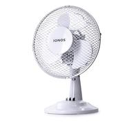 Status IONOS 9" Desk Fan, 2 Speed with Adjustable Angle, Portable & Carry Handle, Desktop/Bedside Fan for Home & Office, White (ION9DESKFAN1PKB)