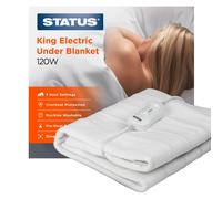 Status King Electric Blanket | 120W 3 Heat Setting Electric Under Blanket | KEB1PKB