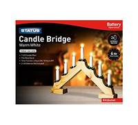 Status Kitzbuhel Candle Bridge | 7 Warm White Festive LED Candle Lights | Indoor Christmas Lights with Timer | Battery Operated | Pine | KITZBUHEL7BWW6
