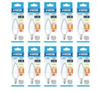 Status LED Candle Bulbs, E14 Small Edison Screw, 8W 806lm Cool White 6500K, 60W Equivalent Decorative Lighting for Home or Office, White (8SLCCE14P1B10)