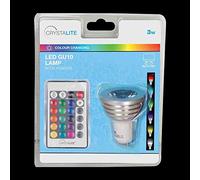 Status LED GU10 LED Light Bulb | 3 Watt Colour Changing | 16 Colour Modes | 4 Transition Modes | Remote Control with 5m Range | C3LEDG10CC1PKB3