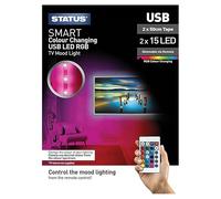Status 2 x 0.5m RGB LED TV Mood Light Tape - Remote Control