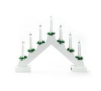Status Lienz Candle Bridge | 7 Warm White Festive LED Candle Lights | Indoor Christmas Lights with Timer | Battery Operated | White | LIENZ7WHITEBWW6