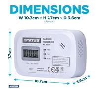 STATUS Monoxide Alarm Home Carbon Monoxide Detector including Batterie