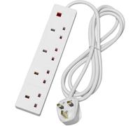 STATUS Multi Plug 4 Socket Extension Cable, 1m Extension Lead, 4WS1M20