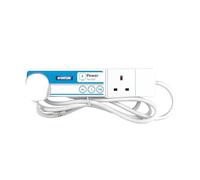 STATUS Multi Plug Extension | 4 Socket Extension Cable | 1m Extension Lead | S4W1MS12 White