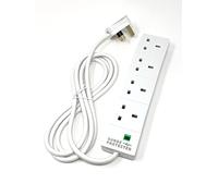 Status 4 Way 2 Metre Extension Socket White With Surge Protection
