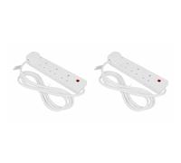 STATUS Multi Plug Extension | 4 Socket Extension Cable | 4m Extension Lead with Neon Indicator| S4W4MS6 (Pack of 2)