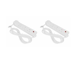 STATUS Multi Plug Extension | 4 Socket Extension Cable | 4m Extension Lead with Neon Indicator| S4W4MS6 (Pack of 2)