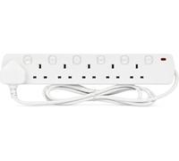 STATUS Multi Plug Extension | 6 Socket Extension Cable | 2m Extension Lead | In