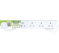 STATUS Multi Plug Extension | 6 Socket Extension Cable | 2m Extension Lead | In
