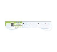 STATUS Multi Plug Extension | 6 Socket Extension Cable | 2m Extension Lead | Individually Switched with Neon Indicator | S6W2MINDSS12