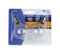 Status Pack of 2 x 18watt SBC B15 Small Bayonet Cap Halogen Golf Ball Light Bulb Warm Light Colour 2700k