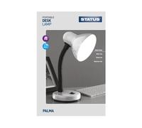 Status Palma Desk Lamp, Flexible, Silver Desk Lamp, Study, Office, Bedroom, SBDL2028ESSLV16