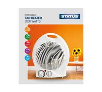 Status 2kw Upright Fan Heater Portable Electric Fan 2 Heat Setting Cold FH1P