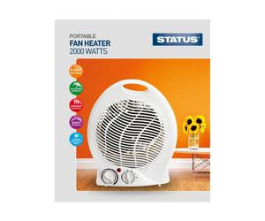 Status Portable Fan Heater 2000 Watts UK Plug (2 Heat Settings) [EEK: A+++]