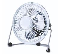 Status 4" Mini USB Powered Desk Fan - White Metal Finish, SUSBWHWFAN1PKB4