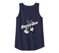Status Quo 1968 Guitars On Navy Tank Top, Women, Navy Blue, Medium
