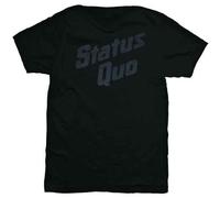 Status Quo Black Vintage band Logo new Official Mens T Shirt