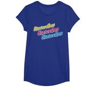 Status Quo - Electric Flats Stacked T-Shirt, Girls, Royal Blue, Large