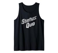 Status Quo White Distressed Logo Tank Top