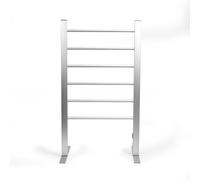 Status 100W 6 Bar Aluminium Heated Towel Rail, Free Standing Electric Dryer, Silver (AHTR-100W1PKB)
